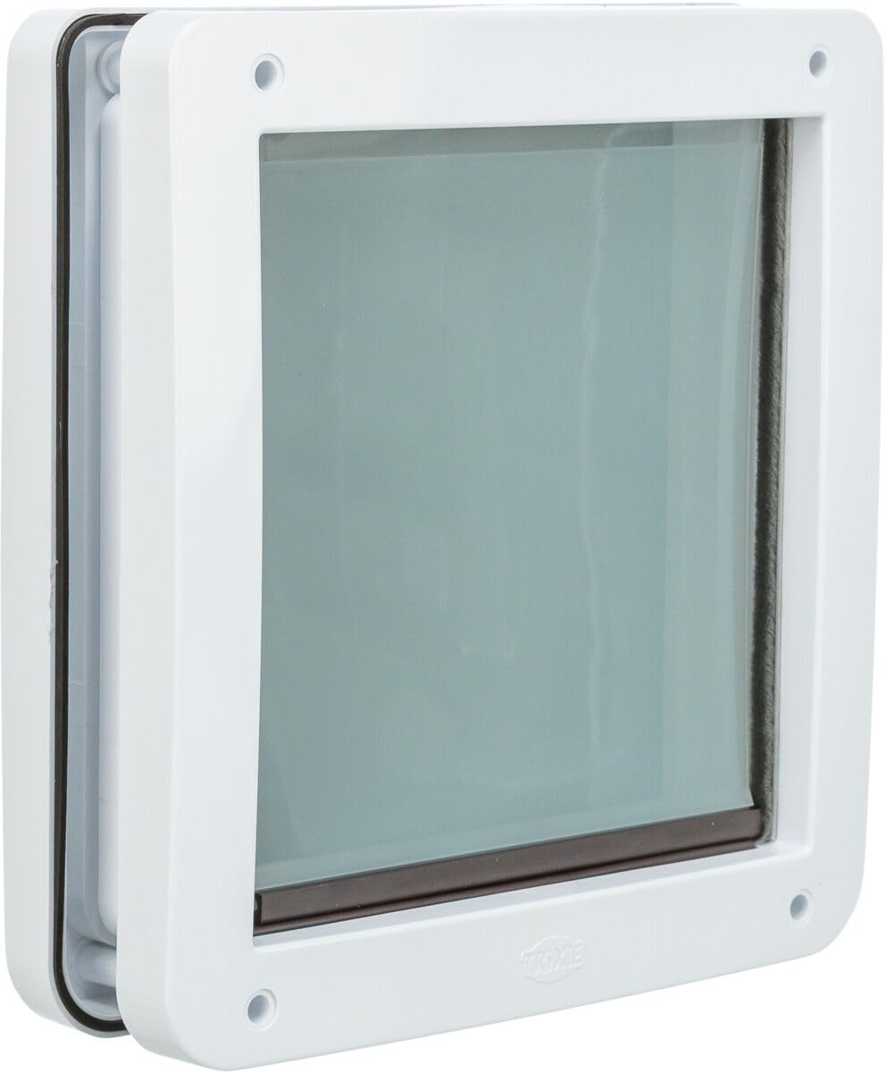 TRIXIE 2-Way Locking Dog Door white frame ideal for medium to large dogs