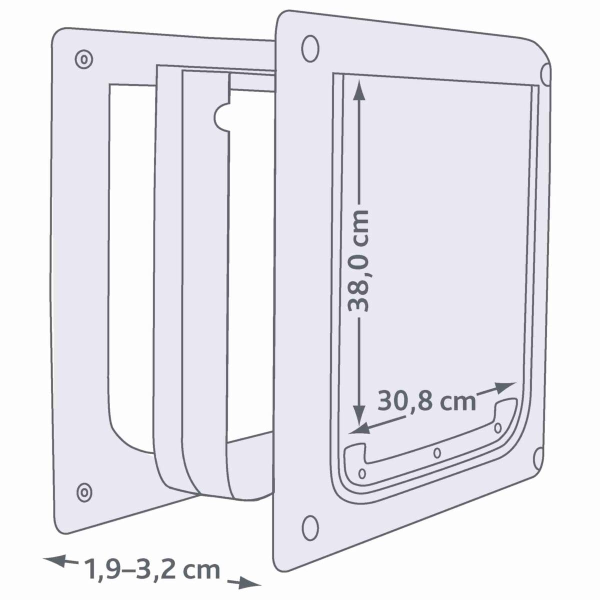 TRIXIE 2-Way Locking Dog Door quick install includes template and hardware for DIY setup