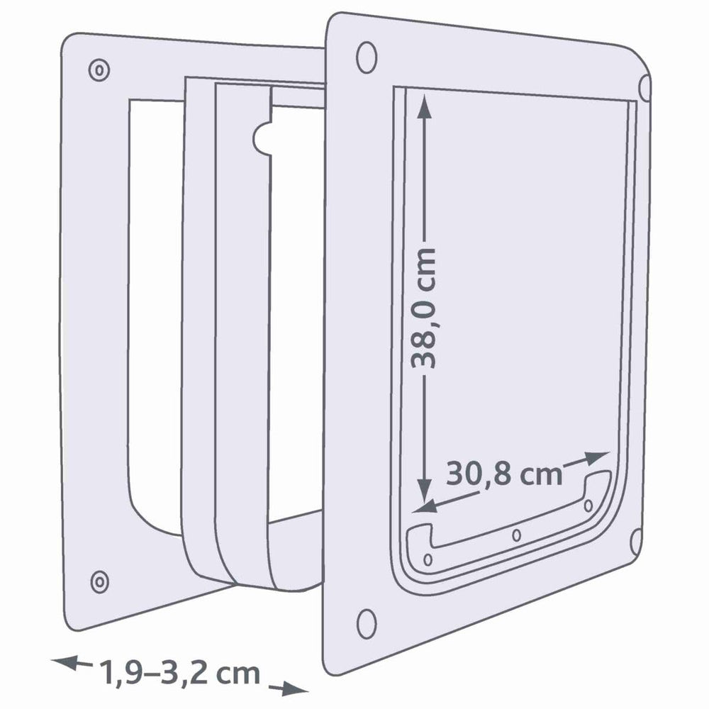 TRIXIE 2-Way Locking Dog Door quick install includes template and hardware for DIY setup