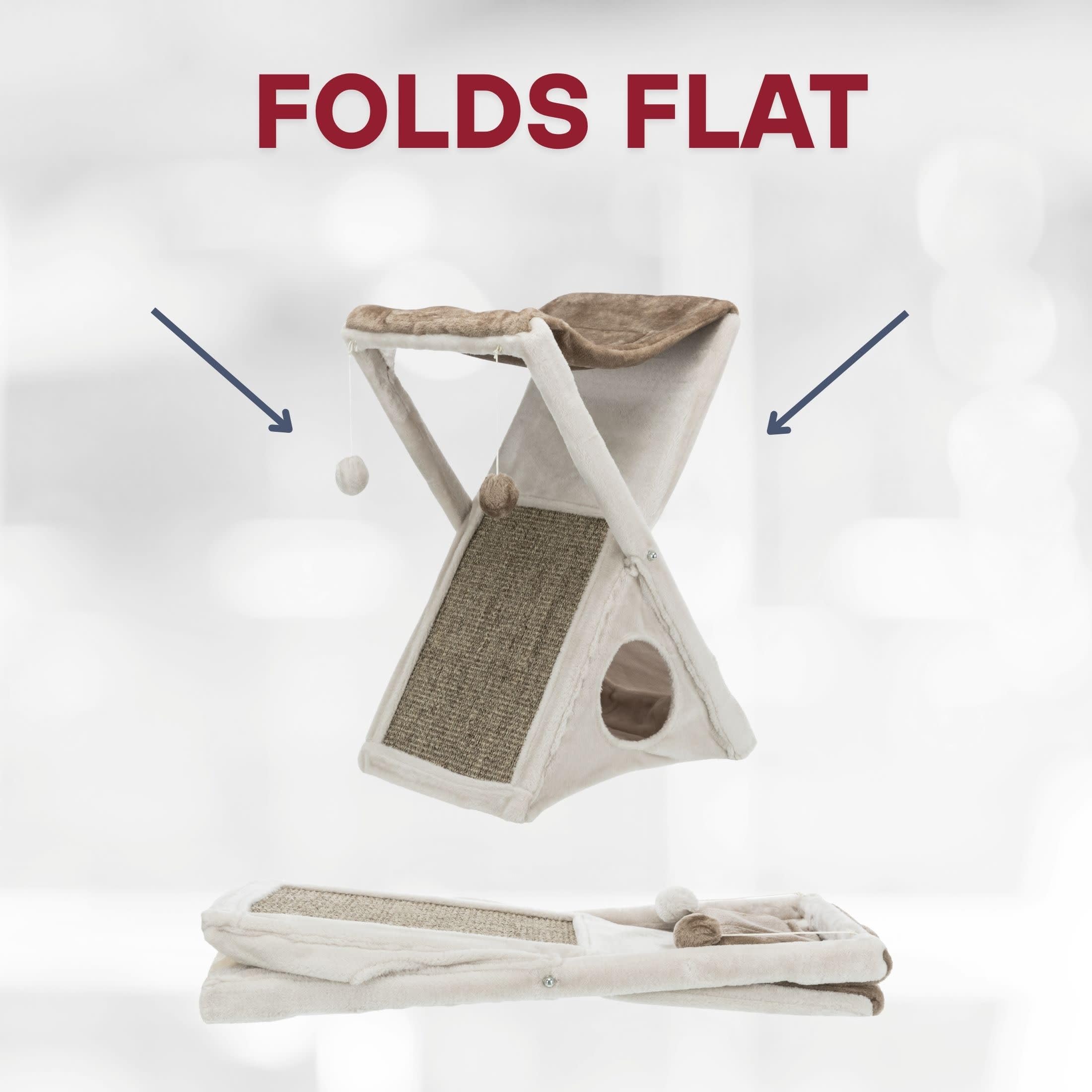TRIXIE Miguel plush hammock folds flat for easy storage.