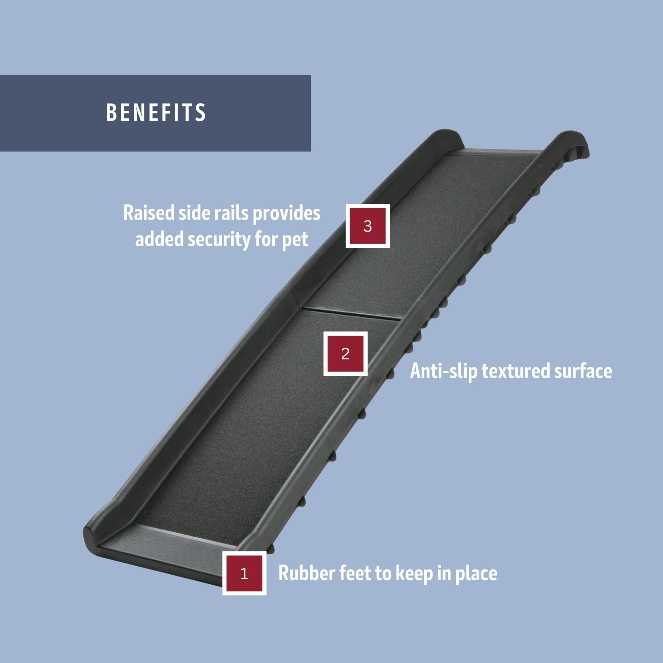 TRIXIE non-slip textured surface provides steady footing on stairs.