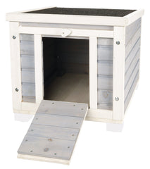 TRIXIE cat house front entry with covered opening and ramp