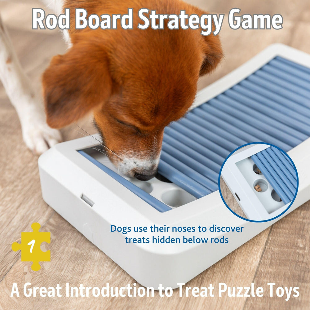 TRIXIE Rod Board treat-dispensing sequence rewards curious dogs.