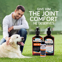 Senior dog benefits from TRIXSYN daily dosing for joint support.