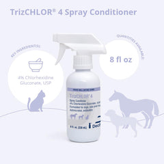TrizCHLOR 4 spray conditioner for horses helps keep manes soft.