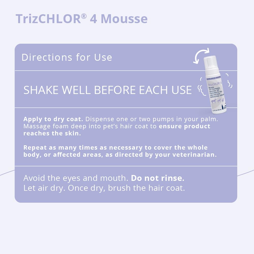 TrizCHLOR Mousse bottle with pump for mess-free dispensing.