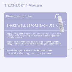 TrizCHLOR Mousse bottle with pump for mess-free dispensing.