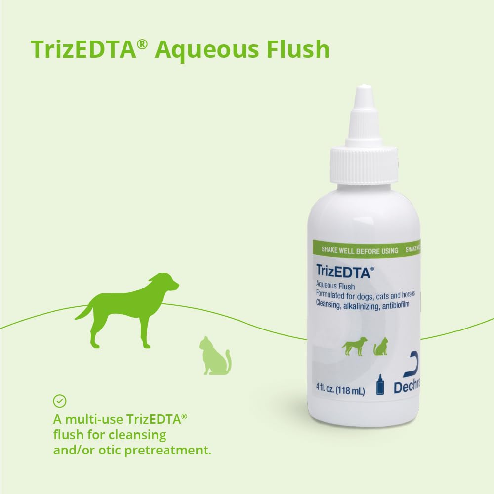 TrizEDTA Aqueous Flush applied to cat ears for safe cleansing