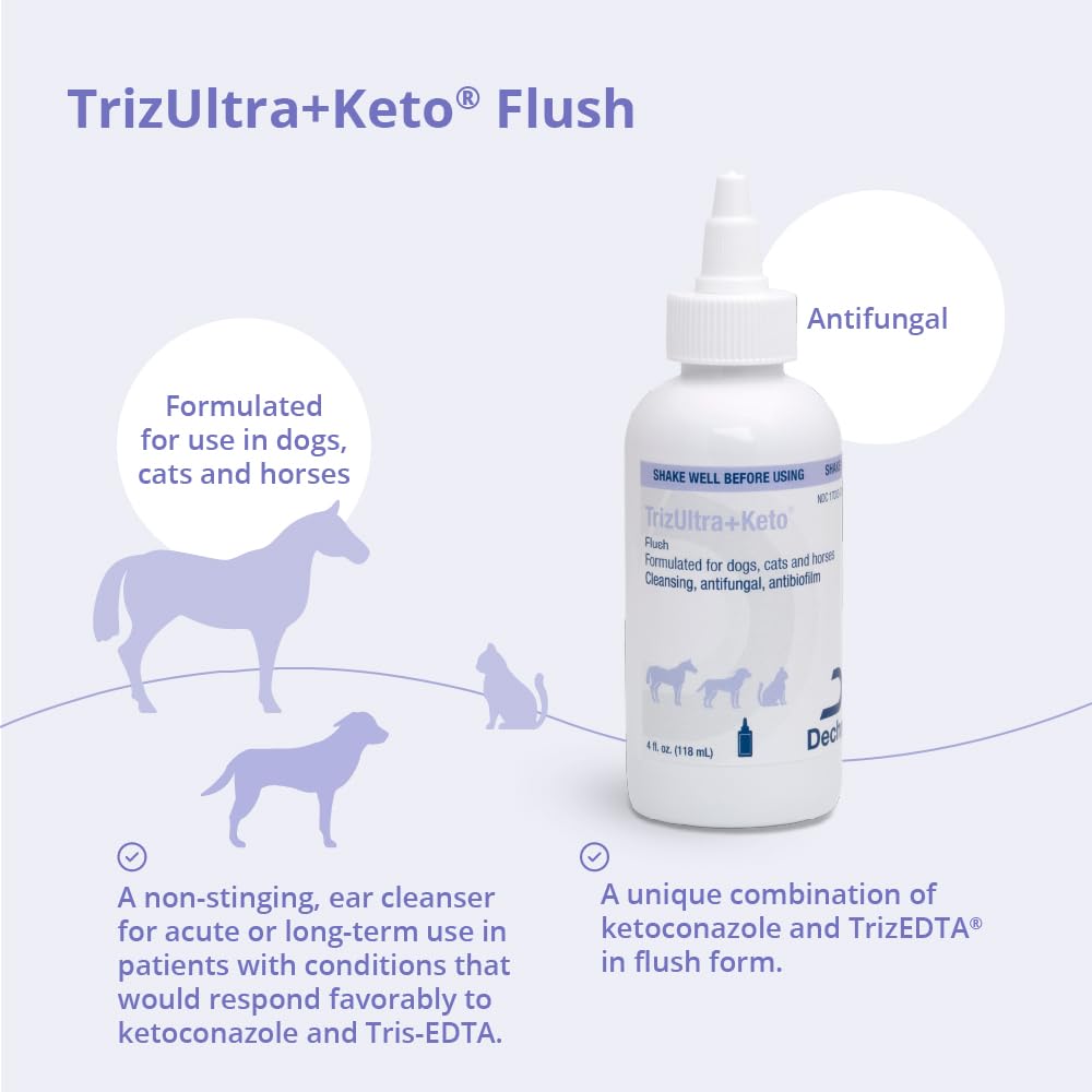 TrizULTRA + Keto Flush dog-ear cleaning in action for gentle cleansing.