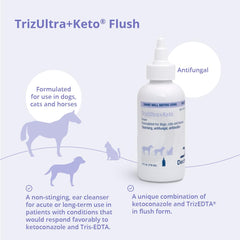 TrizULTRA + Keto Flush dog-ear cleaning in action for gentle cleansing.