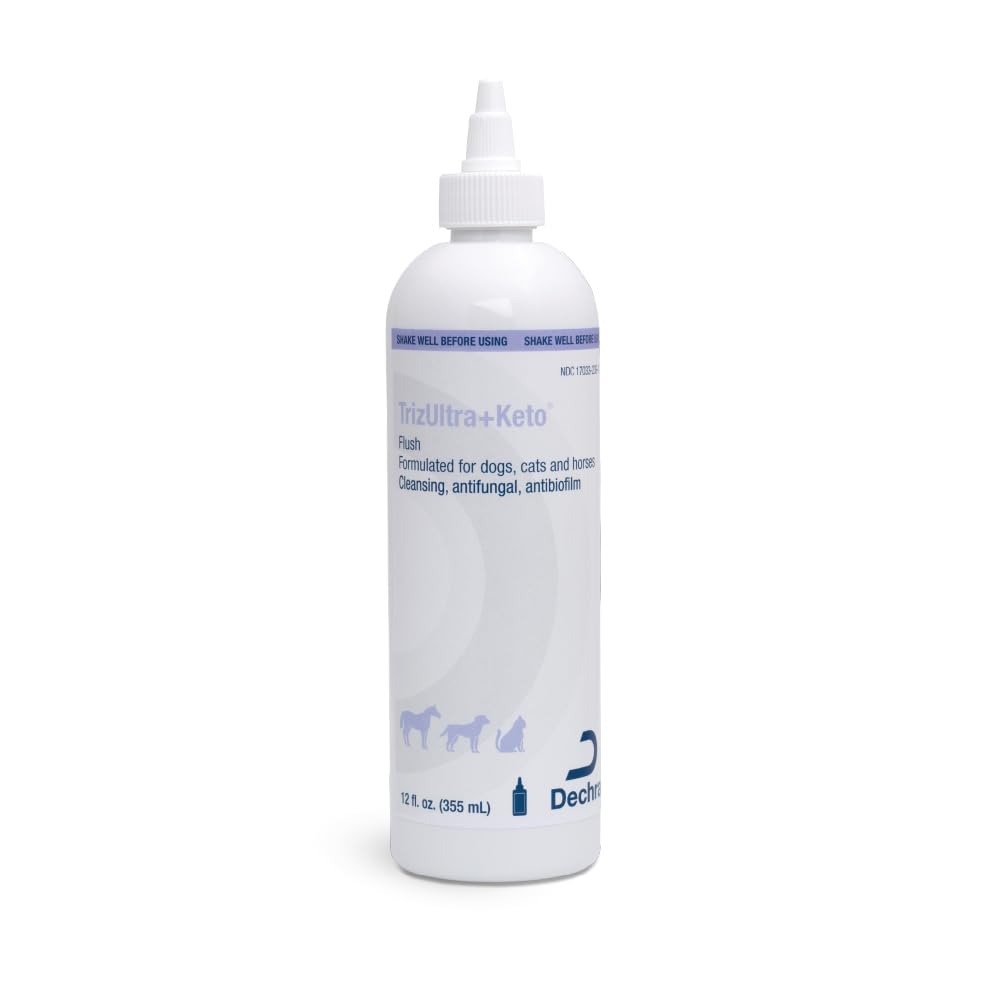 TrizULTRA + Keto Flush ear-cleanser for pets promotes ear hygiene.
