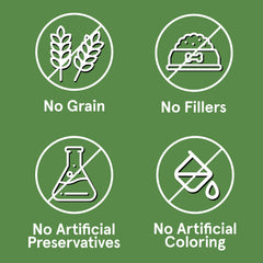 TRMC Real Meat air-dried dog food beef bites close-up, grain-free and tummy-friendly.