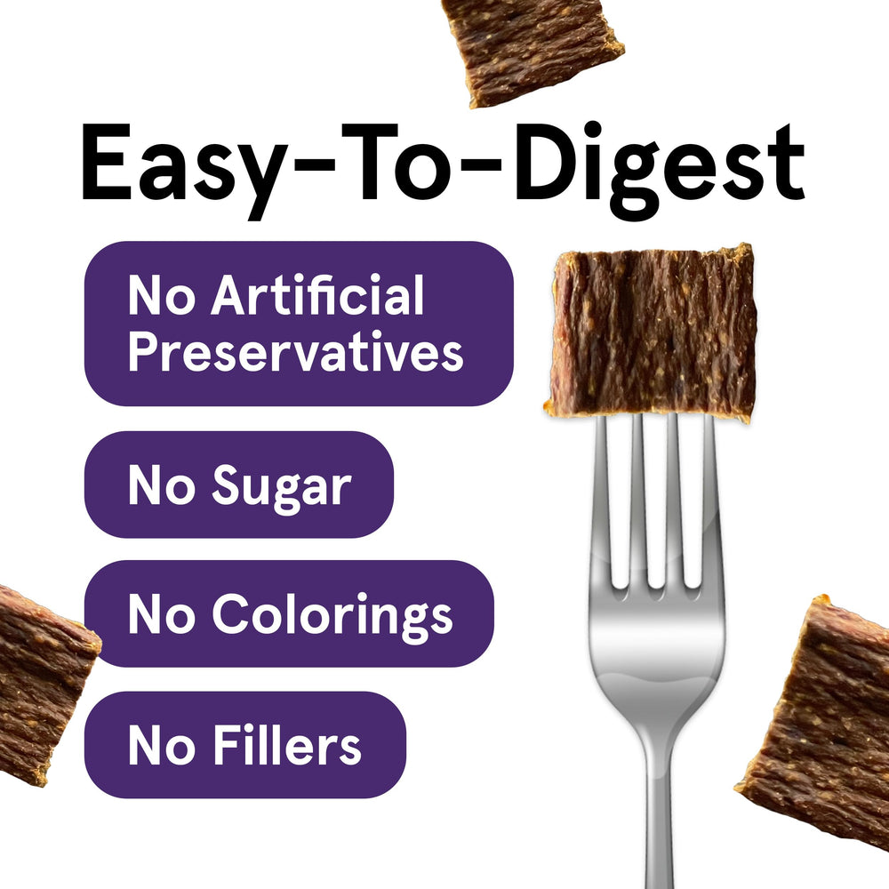 TRMC Grain-free Lamb Jerky Ingredients: simple, digestible snack without grains or fillers.