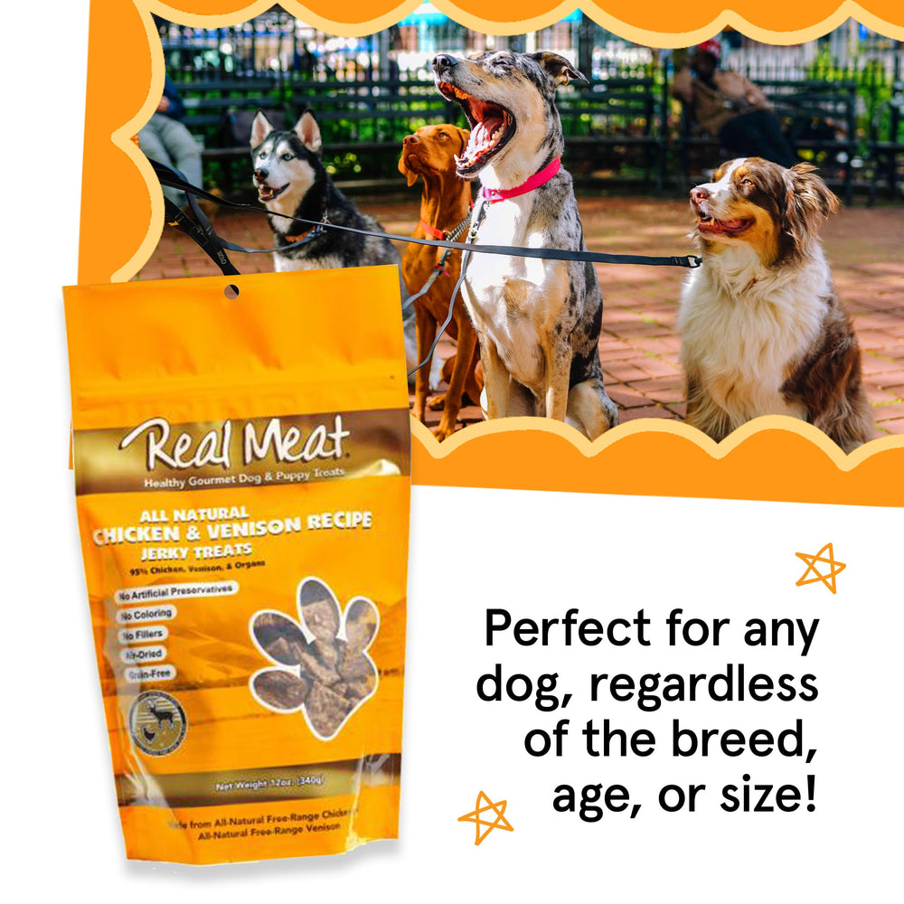 TRMC natural vitamins and minerals in venison-chicken jerky.