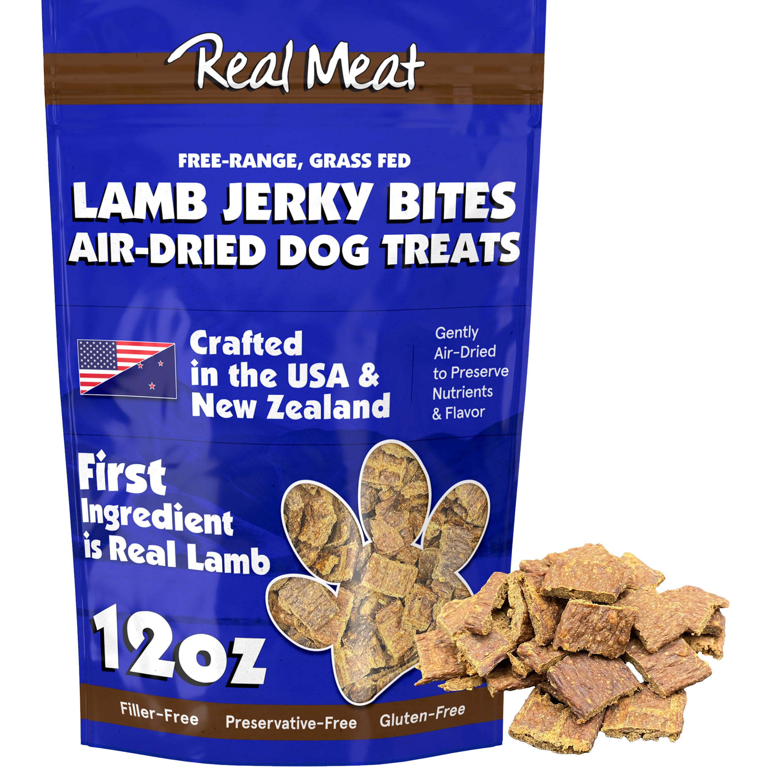 TRMC Real Meat Dog Treats lamb jerky bite-sized for dogs, high-protein reward