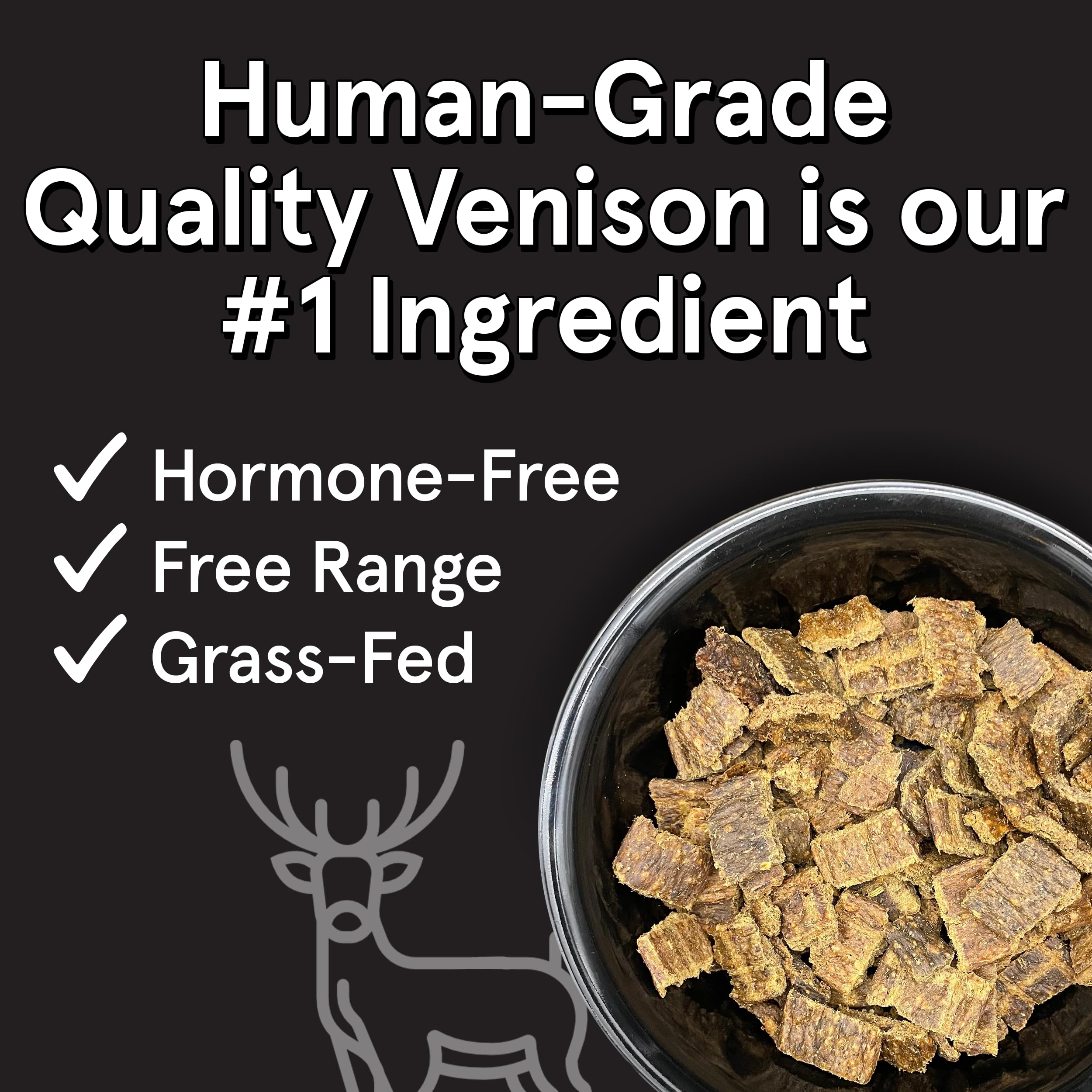 TRMC real venison in a bowl highlights wholesome, meat-forward nutrition.