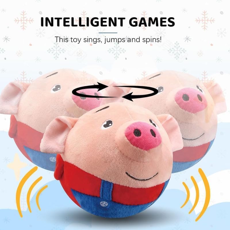 Tropame interactive squeaky ball dog pink plush for engagement.