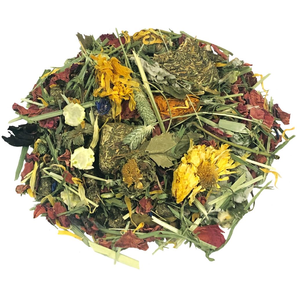Tropical Carnival high-fiber Timothy hay blend closeup supports healthy digestion.