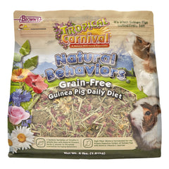 Tropical Carnival Natural Behaviors Guinea Pig Food pack shot promotes balanced nutrition and foraging.