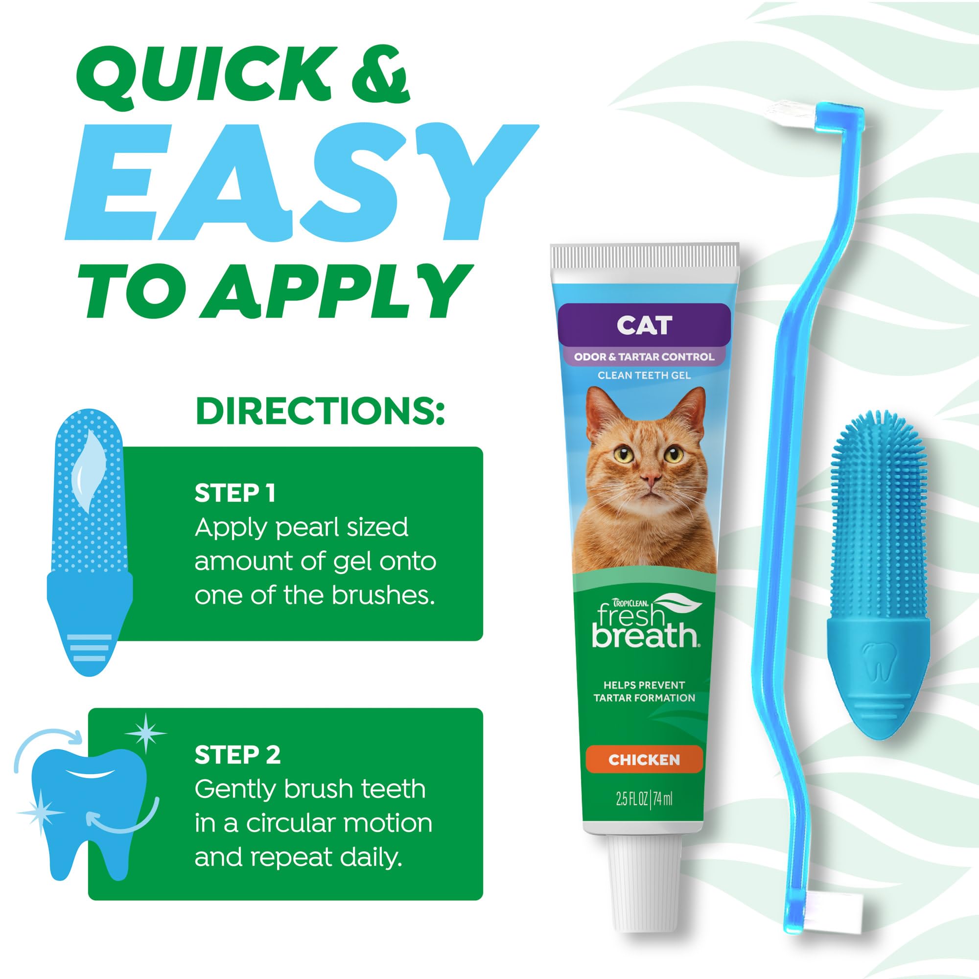 TropiClean Cat Dental Care Solution supports fresher breath between sessions