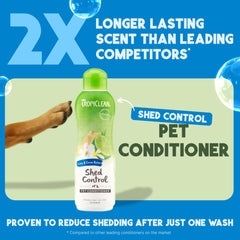 TropiClean Deshedding Conditioner brushing demo indicates easier detangling