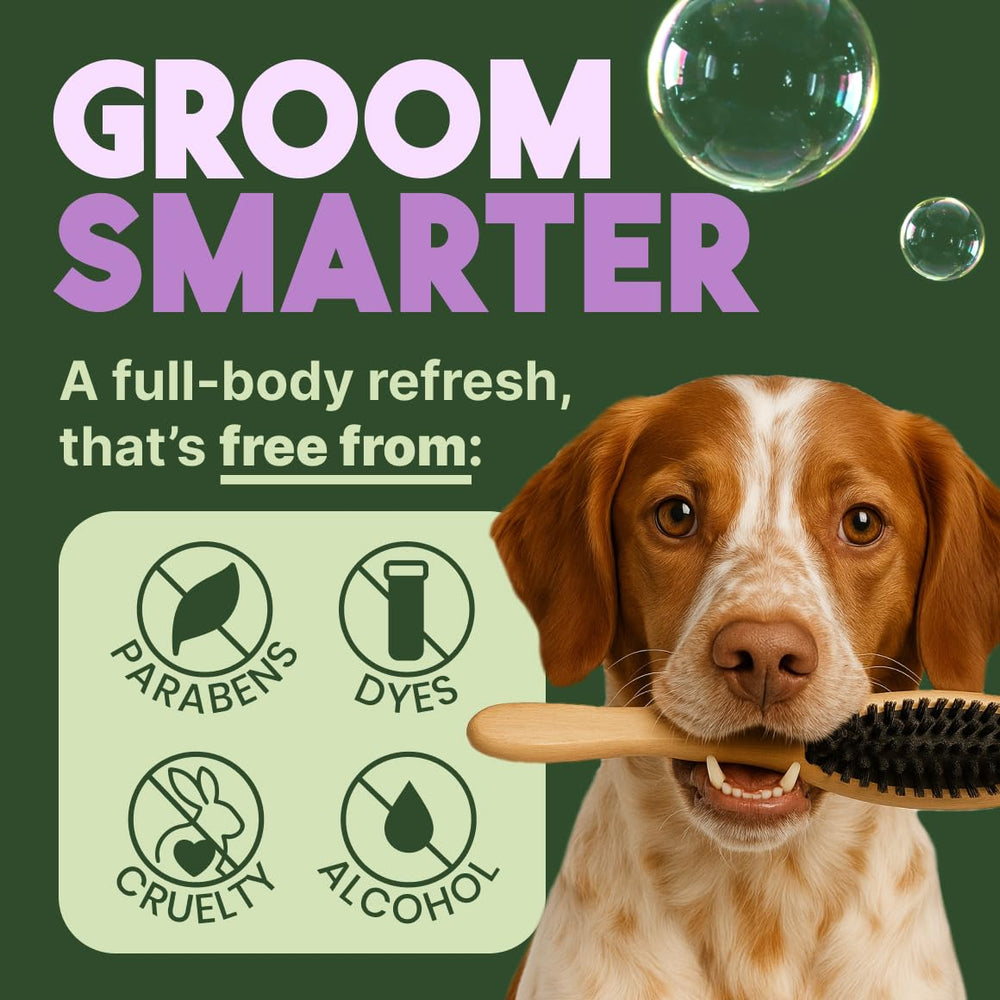 Puppy-safe TropiClean formula supports gentle grooming routines.