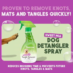 TropiClean detangler spray mist-on-fur eases tangles during grooming.