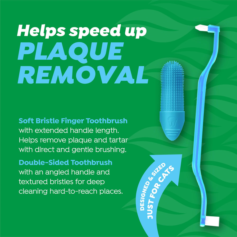TropiClean Dual-Ended Cat Toothbrush reaches back teeth for thorough cleaning