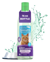 TropiClean Fresh Breath Cat Dental Water Additive bottle pour for easy dental care