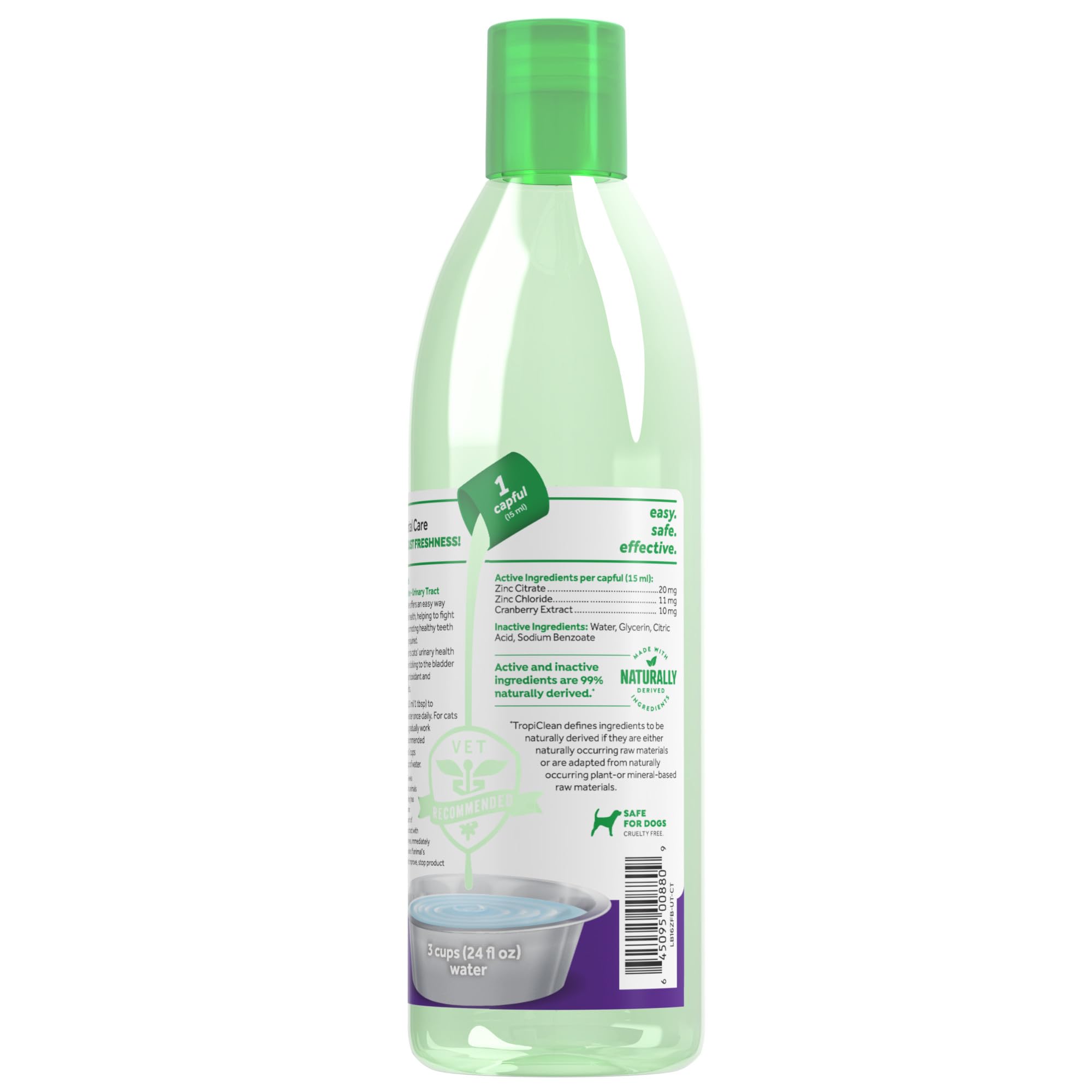 TropiClean Fresh Breath Cat Dental Water Additive no-brush easy-use in daily routine