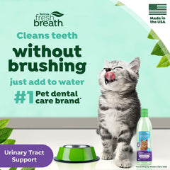 TropiClean Fresh Breath Cat Dental Water Additive use in water bowl for daily care