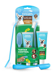 TropiClean Fresh Breath Kit packaging shows the complete dental care system for dogs.