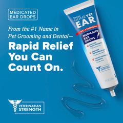 TropiClean HomeVet ear cleaning solution pour demonstrates easy application