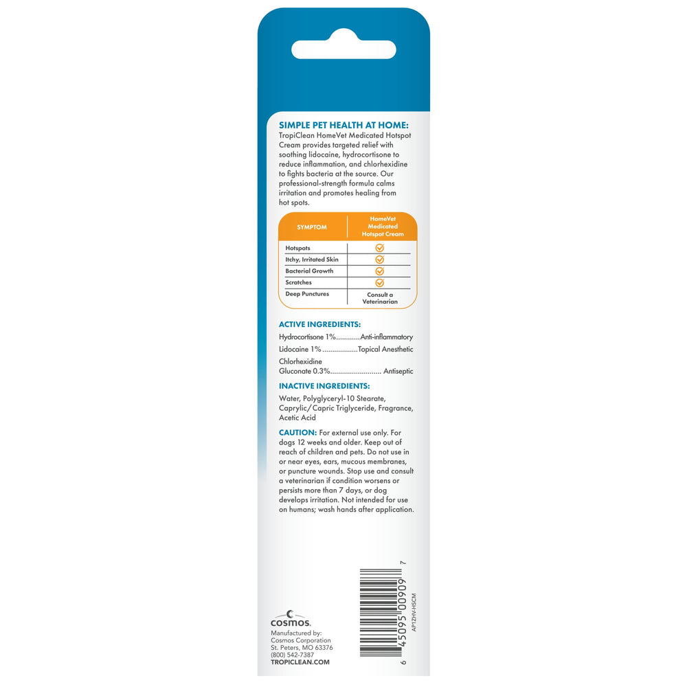 TropiClean HomeVet label emphasizes vet-strength formula for safe use.