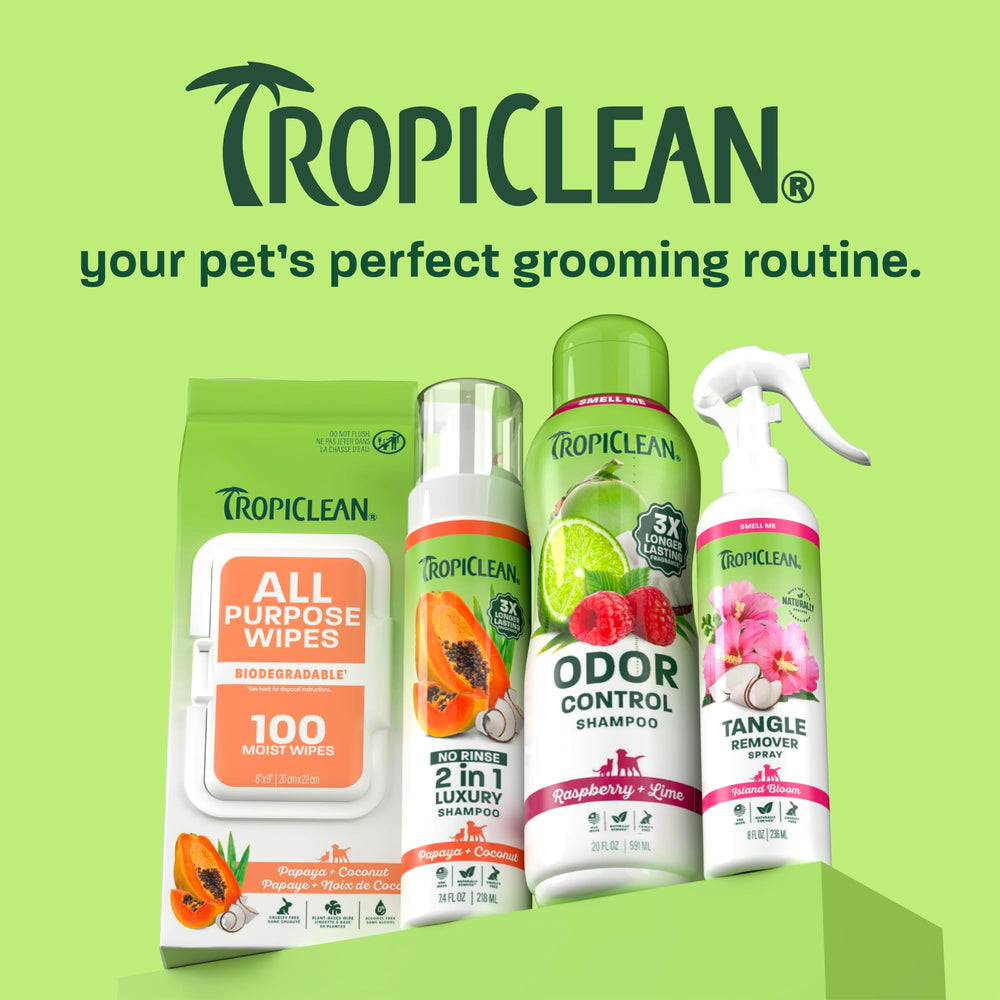 TropiClean Made in USA bottle highlights quality and care