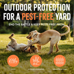 TropiClean yard control spray targets mosquitos, fleas and ticks for outdoor protection.