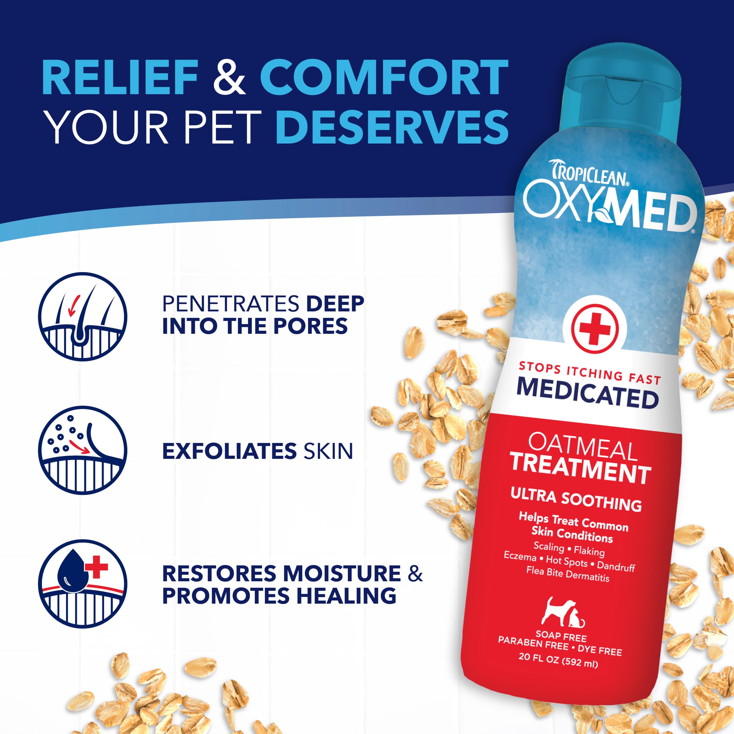 Closeup of Oxymed conditioner label emphasizing vitamins and aloe