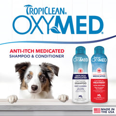 TropiClean Oxymed medicated conditioner bottle for moisture and manageability