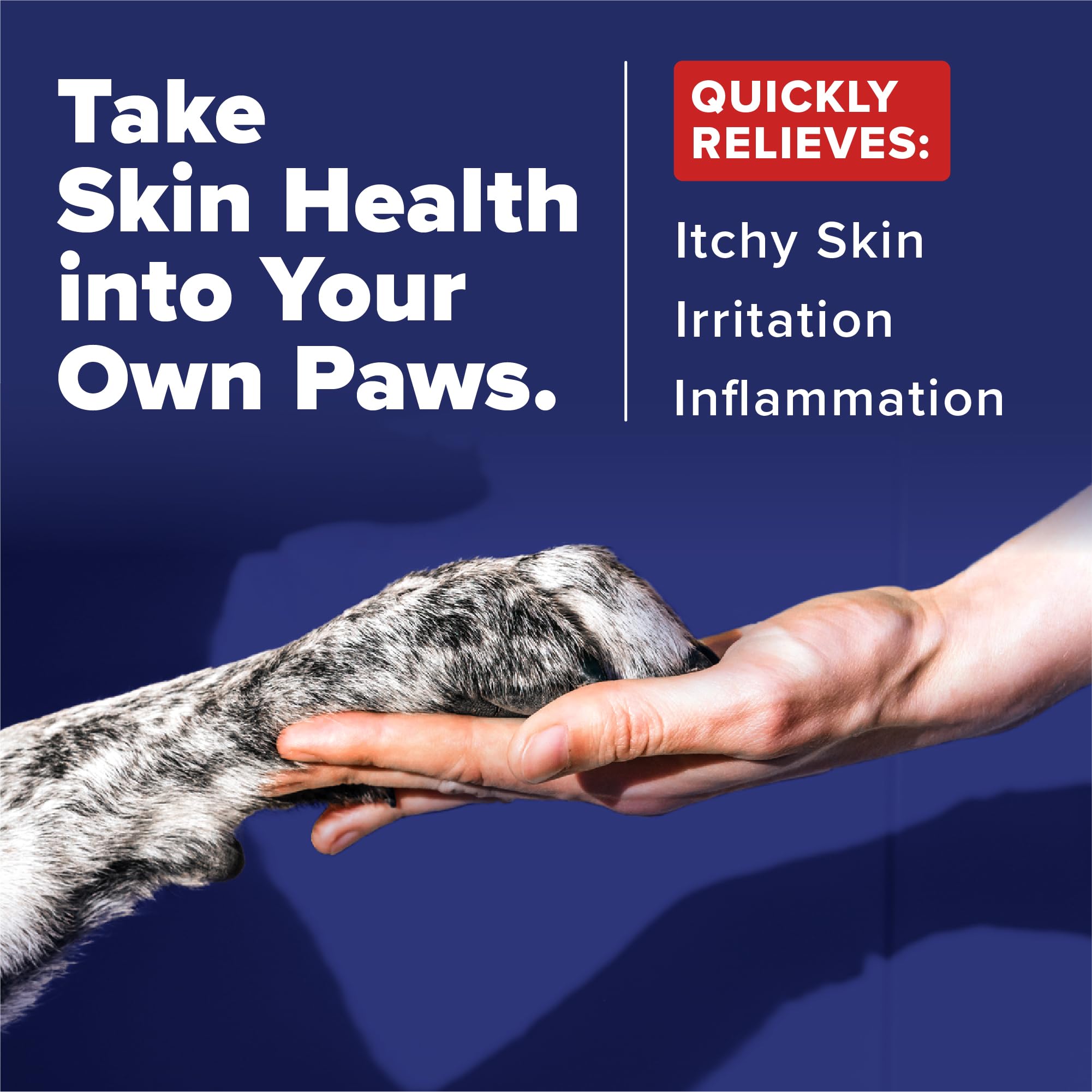 TropiClean OxyMed wipes between toes to soothe irritated skin.