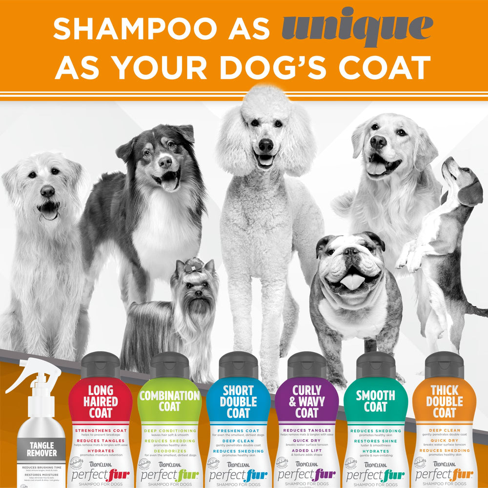 TropiClean Perfect Fur puppy-safe formula for growing coats.