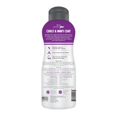 TropiClean Perfect Fur shampoo label closeup highlighting ingredients and gentle cleansing