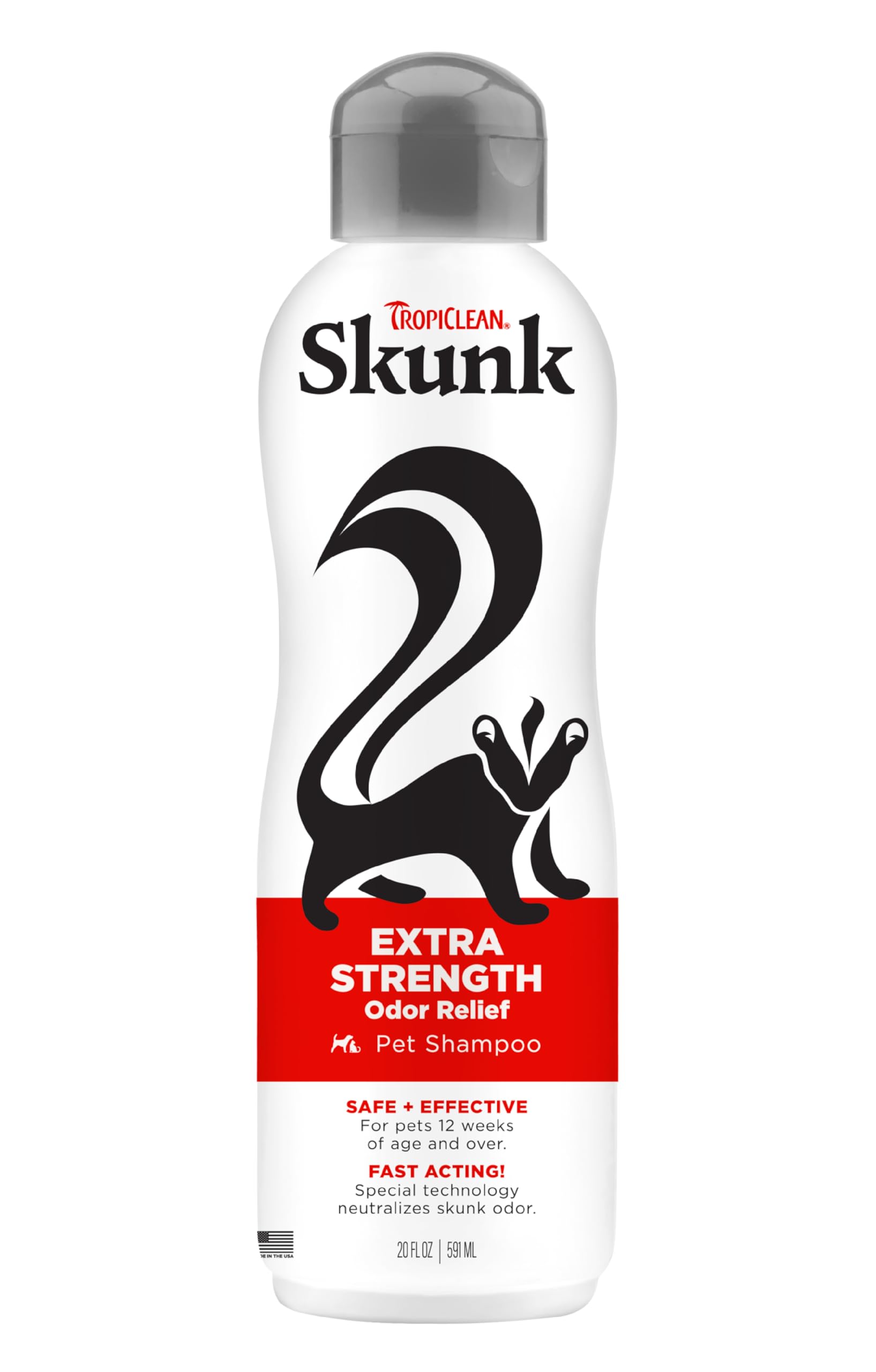 TropiClean Skunk Odor Control Shampoo bottle for pets, odor relief support