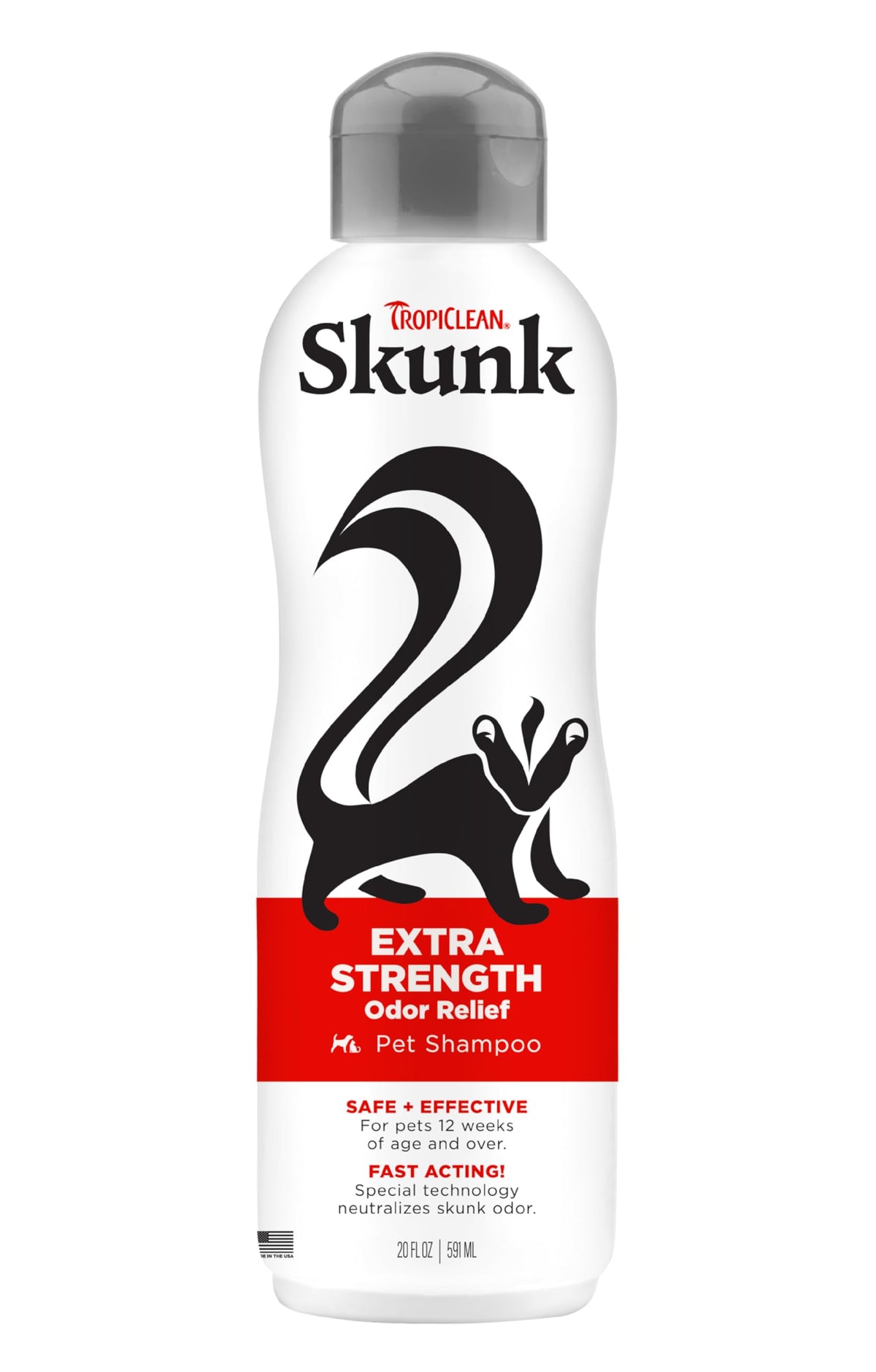 TropiClean Skunk Odor Control Shampoo bottle for pets, odor relief support