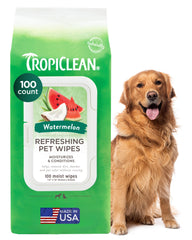 TropiClean Watermelon Wipes for face: gentle cleansing with a refreshing scent.