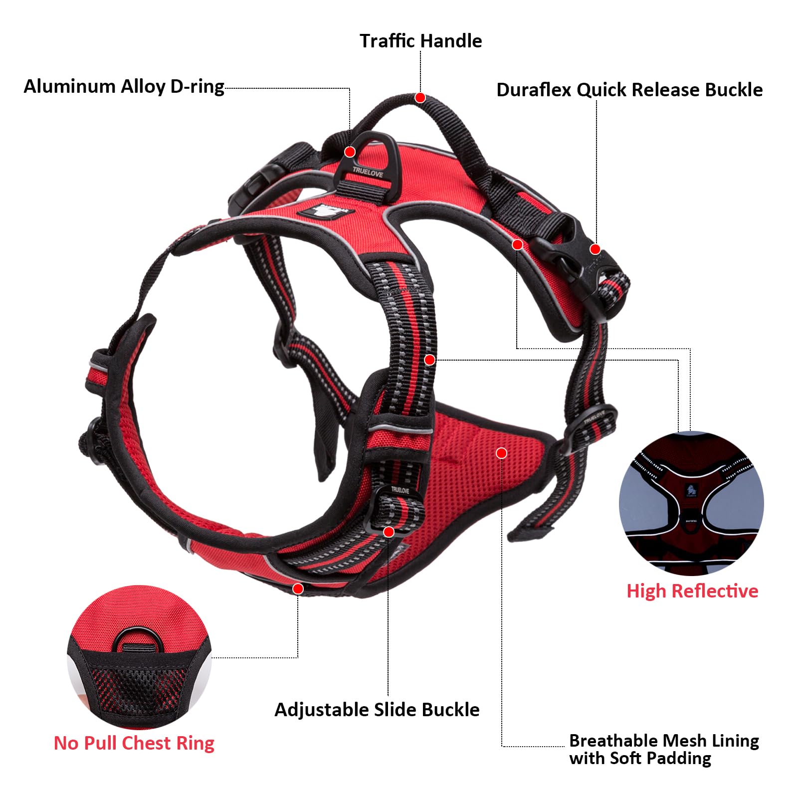 TRUE LOVE TLH5651 under-belly strap for secure harnessing during runs.
