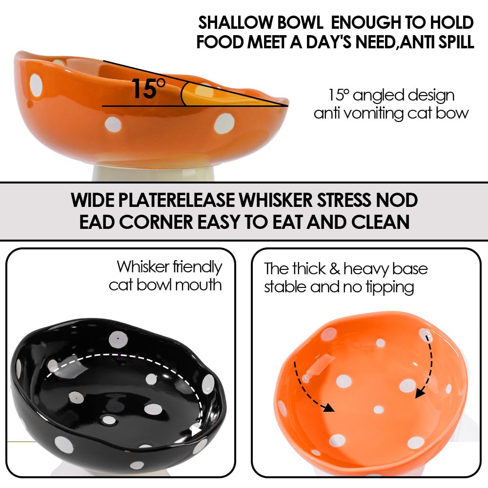 TRUNDISAN mushroom-style cat bowl – charming design enhances mealtime ambiance.