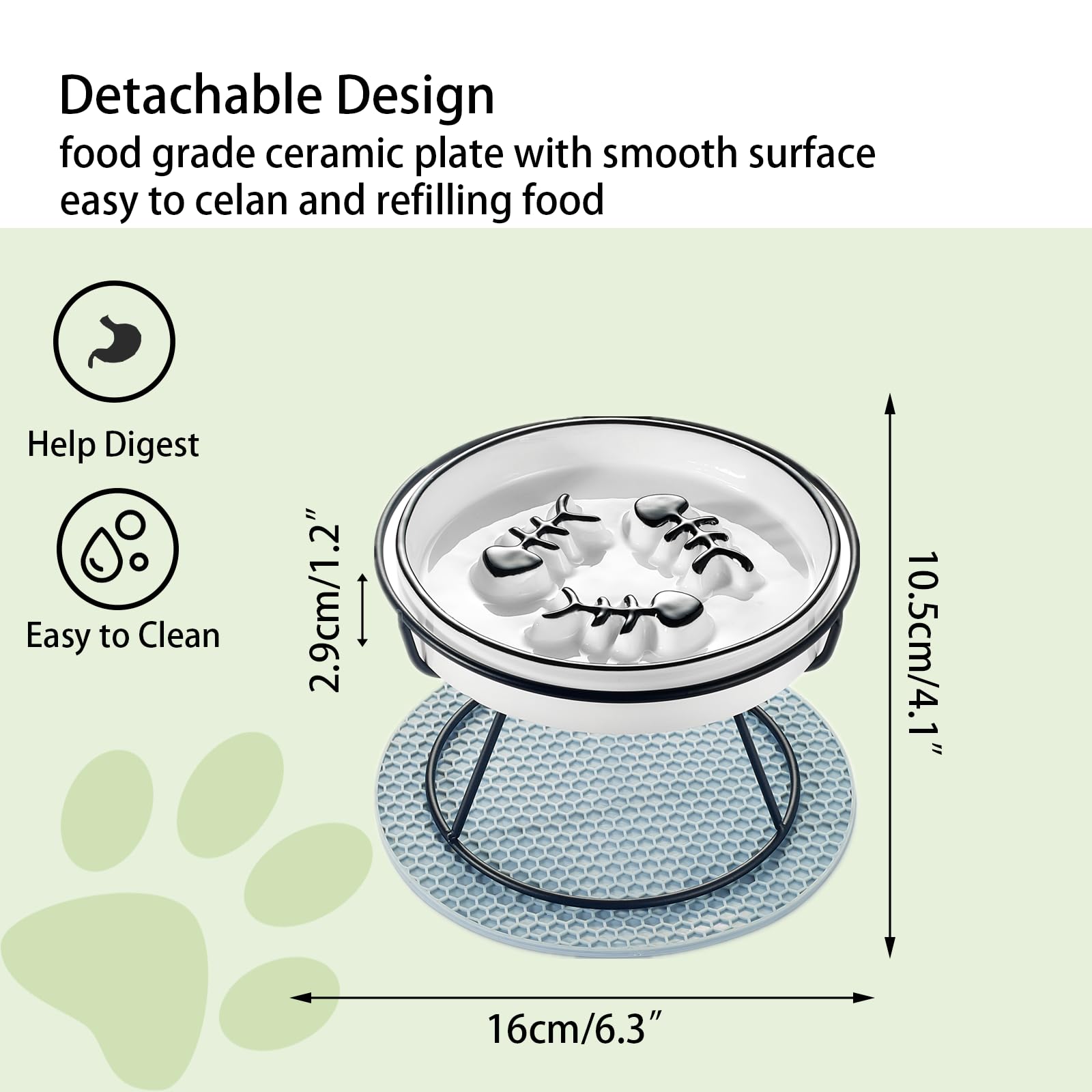TRUNDISAN whisker-friendly cat bowl on raised design reduces whisker contact
