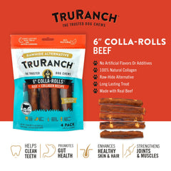 TRURANCH collagen rolls beef flavor with chicken for variety and chew enjoyment