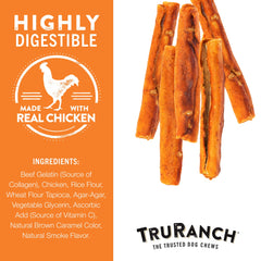 TRURANCH collagen rolls with chicken flavor, tasty treat for dogs