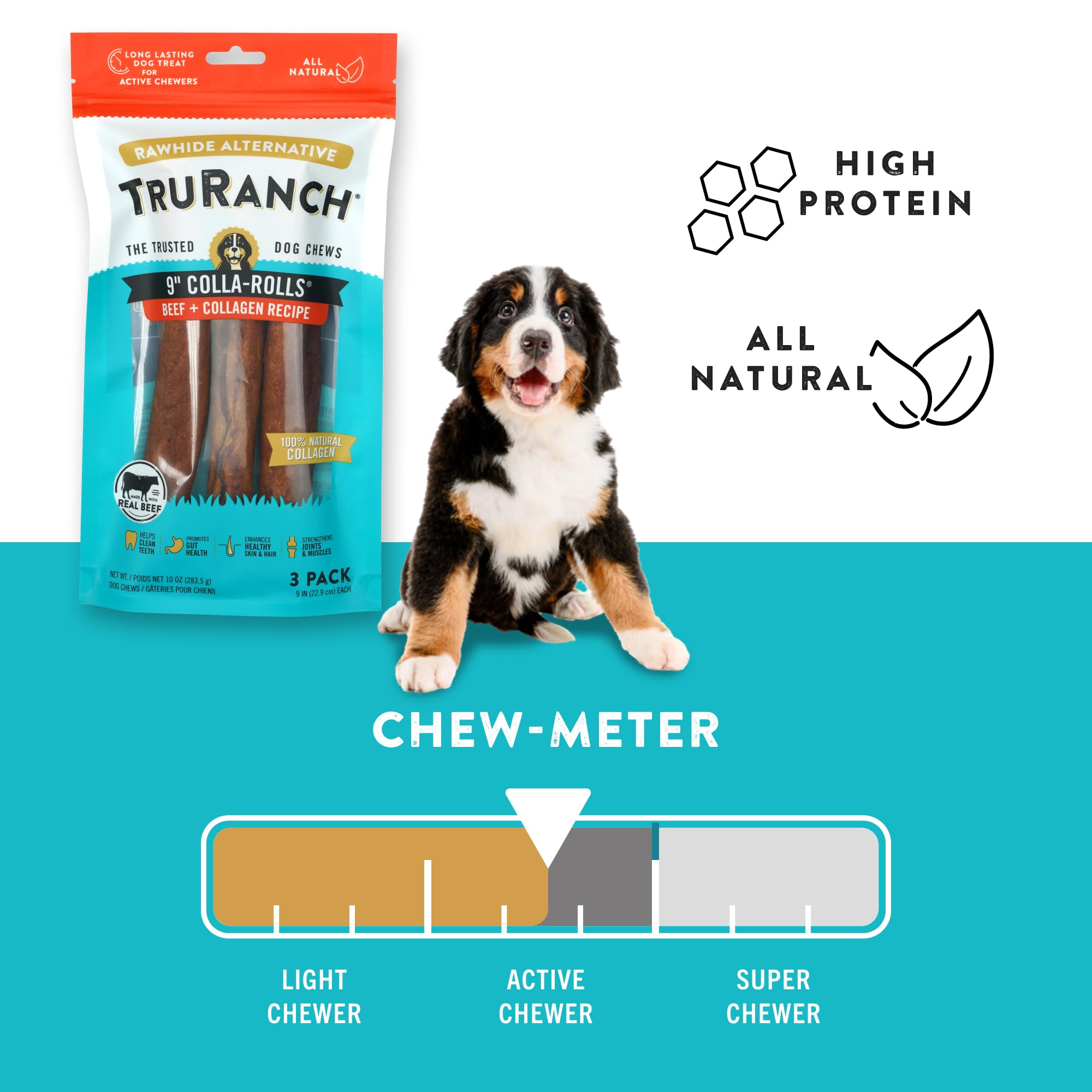 TRURANCH Collagen Rolls dental health through durable texture during chewing
